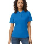 SOFTSTYLE® LADIES' DOUBLE PIQUÉ POLO WITH 3 COLOUR-MATCHED BUTTONS