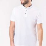 MEN'S SHORT SLEEVE POLO SHIRT WITH MANDARIN COLLAR