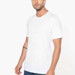 MEN'S SHORT-SLEEVED ORGANIC T-SHIRT WITH RAW EDGE NECKLINE