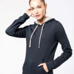 LADIES’ CONTRAST HOODED SWEATSHIRT