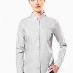 LADIES' LONG-SLEEVED MANDARIN COLLAR SHIRT