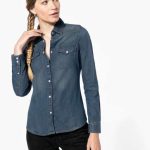 LADIES' LONG-SLEEVED DENIM SHIRT