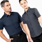 SHORT-SLEEVED COTTON/ELASTANE SHIRT