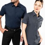 LADIES' SHORT-SLEEVED COTTON/ELASTANE SHIRT