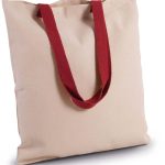 FLAT CANVAS SHOPPER WITH CONTRAST HANDLE