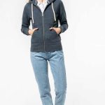 LADIES' VINTAGE ZIPPED HOODED SWEATSHIRT