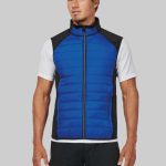 DUAL-FABRIC SLEEVELESS SPORTS JACKET