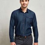 MEN’S JEANS STITCH DENIM SHIRT