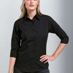 WOMEN'S POPLIN 3/4 SLEEVE BLOUSE