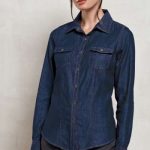 WOMEN'S JEANS STITCH DENIM SHIRT