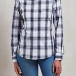 'GINMILL' CHECK - WOMEN'S LONG SLEEVE COTTON SHIRT