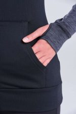 NŐI COOL KONTRASZTOS CIPZÁRAS KAPUCNIS PULÓVER - Image 8