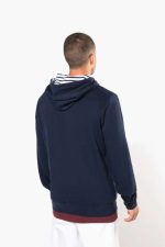 UNISZEX KONTRASZTOS MINTÁJÚ KAPUCNIS PULÓVER - Image 4