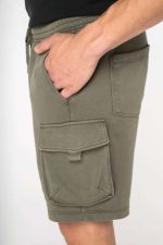 FÉRFI FRENCH TERRY MOSOTT HATÁSÚ CARGO SHORT - Image 3
